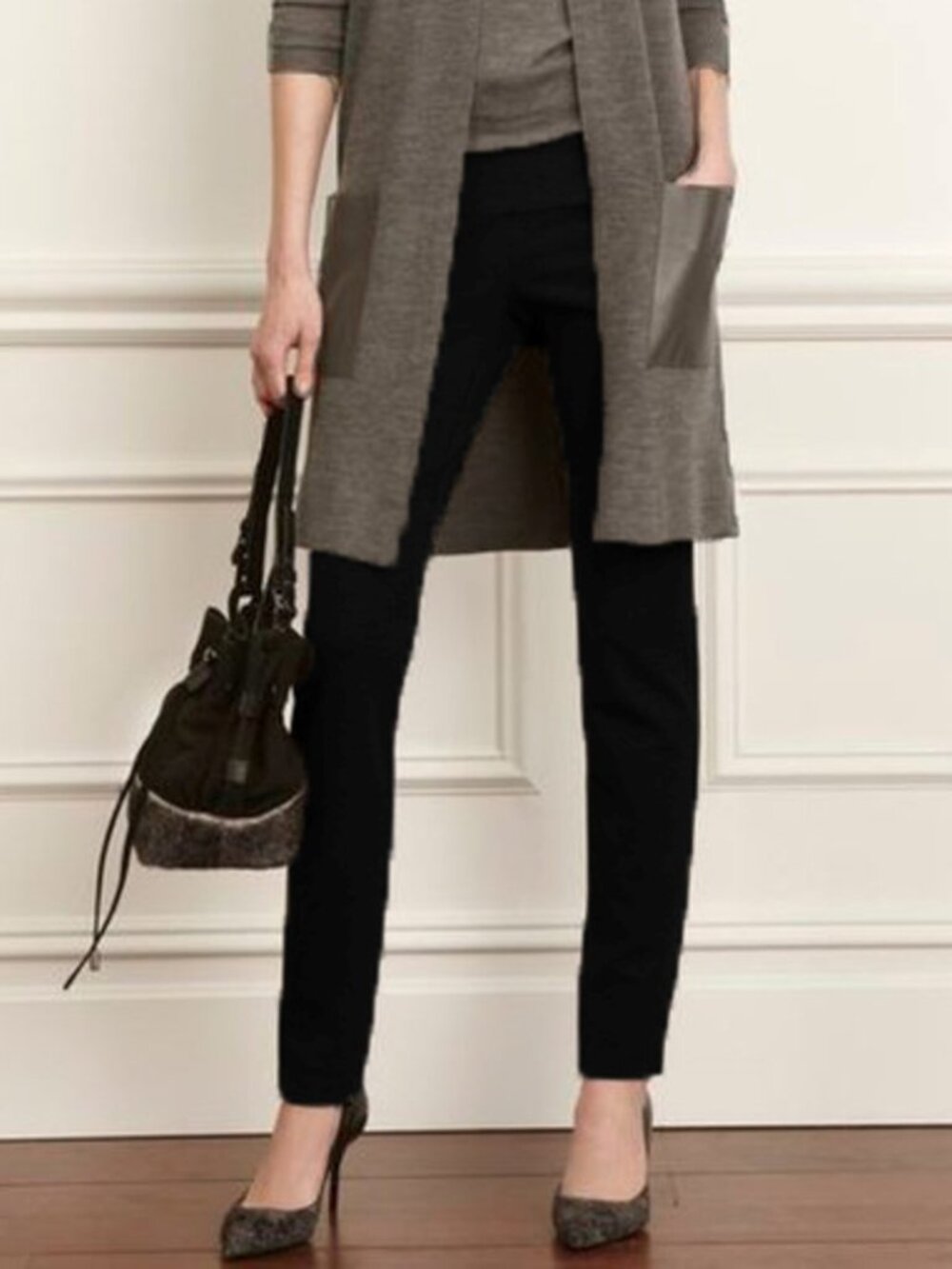 NWT Worth Black Ponte Harley Skinny Leg Pant